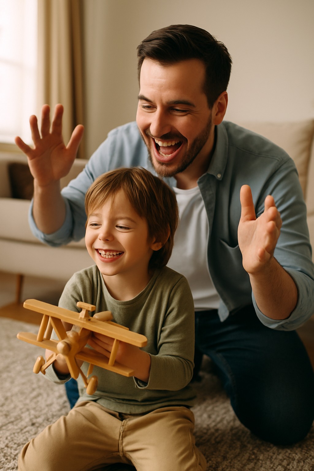 padre e hijo jugando pasando tiempo libre